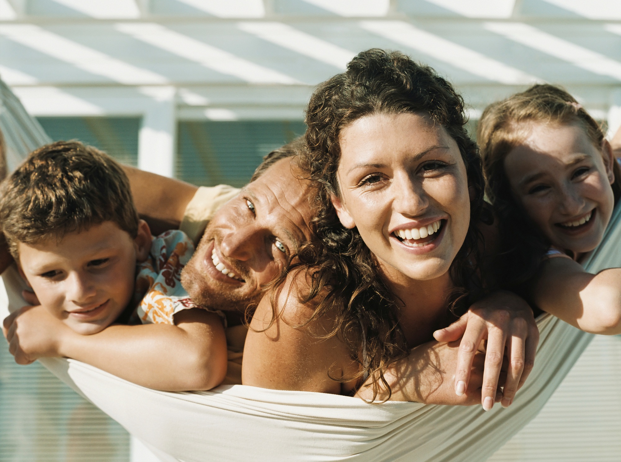 Family on a hammock
